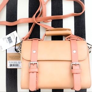Colorblock Faux Leather Satchel/Crossbody